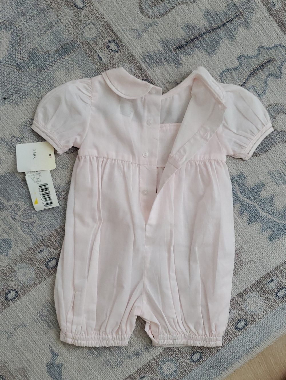 NWT Petit Ami Baby Girls Pink Smocked French Bubble Romper sz3m - Picture 5 of 8